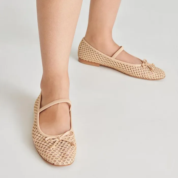 Flats and Loafers Women Dolce Vita Carin Raffia Ballet Flats Lt Natural Raffia