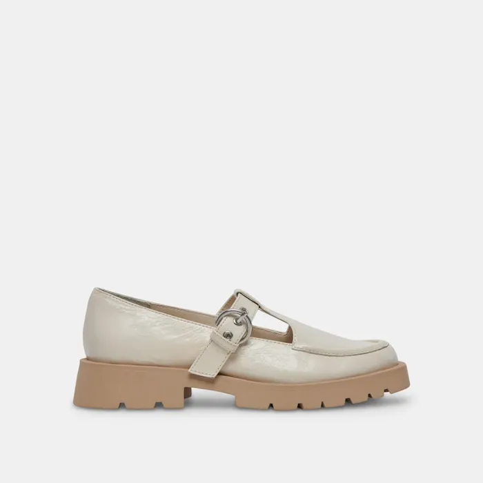 Flats and Loafers Women Dolce Vita Ebbie Flats Ivory Patent Leather
