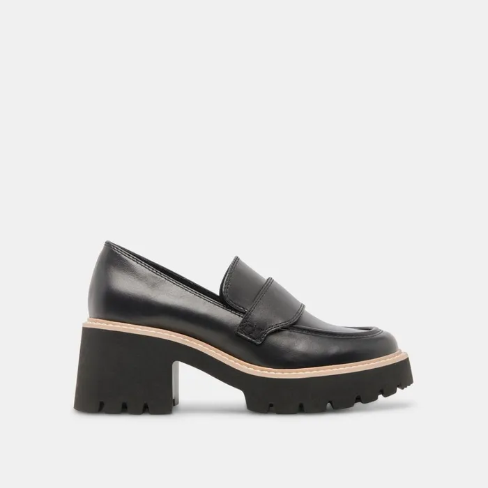 Flats and Loafers Women Dolce Vita Halona Loafers Onyx Leather