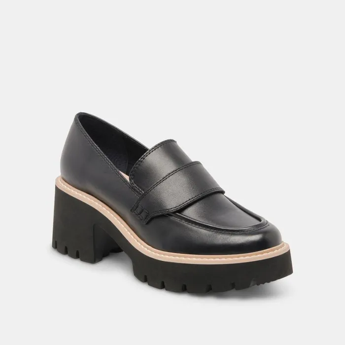 Flats and Loafers Women Dolce Vita Halona Loafers Onyx Leather