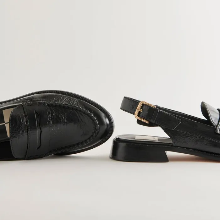 Flats and Loafers Women Dolce Vita Hardi Loafers Midnight Crinkle Patent