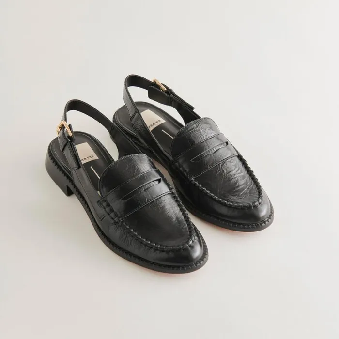 Flats and Loafers Women Dolce Vita Hardi Loafers Midnight Crinkle Patent