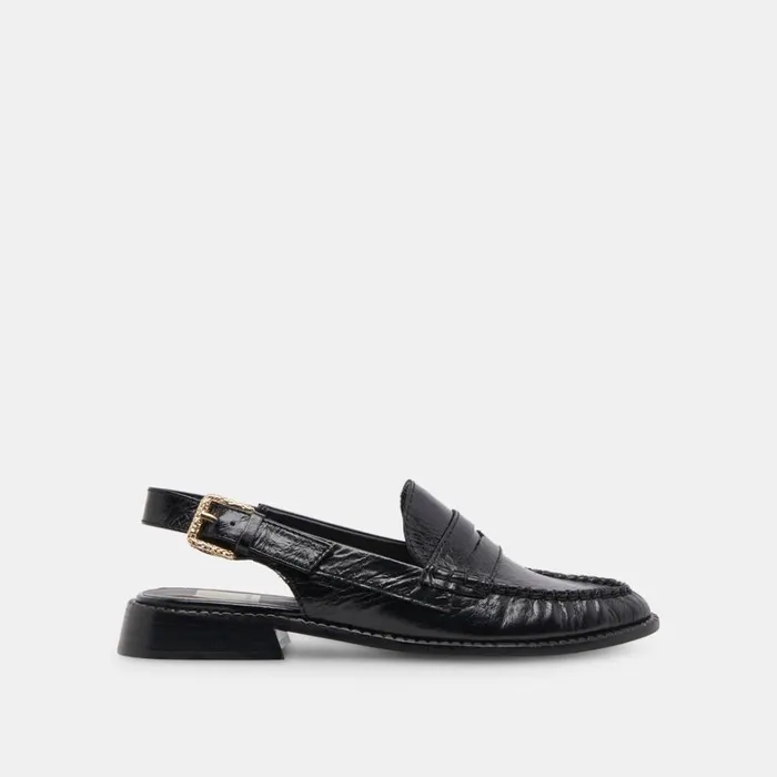 Flats and Loafers Women Dolce Vita Hardi Loafers Midnight Crinkle Patent