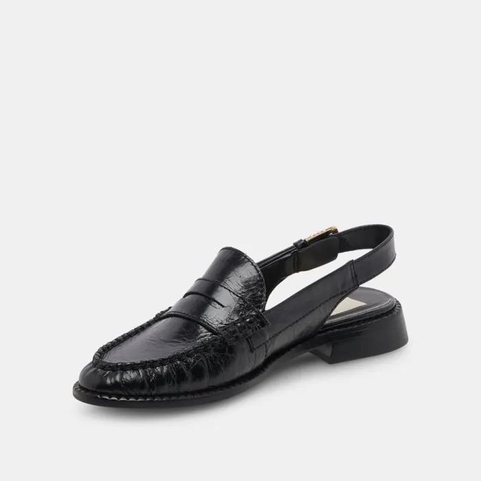 Flats and Loafers Women Dolce Vita Hardi Loafers Midnight Crinkle Patent