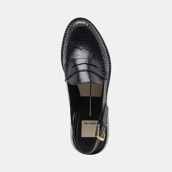 Flats and Loafers Women Dolce Vita Hardi Loafers Midnight Crinkle Patent
