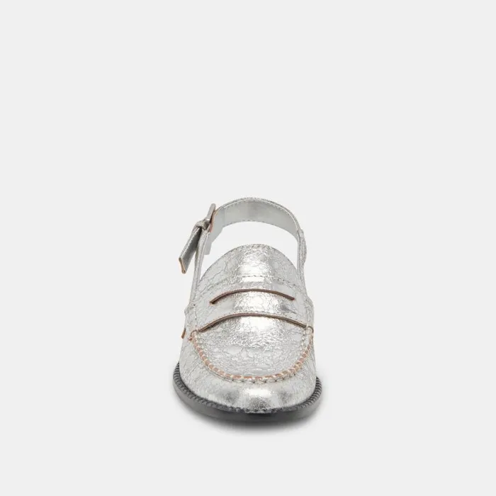 Flats and Loafers Women Dolce Vita Hardi Loafers Silver Crackled Leather