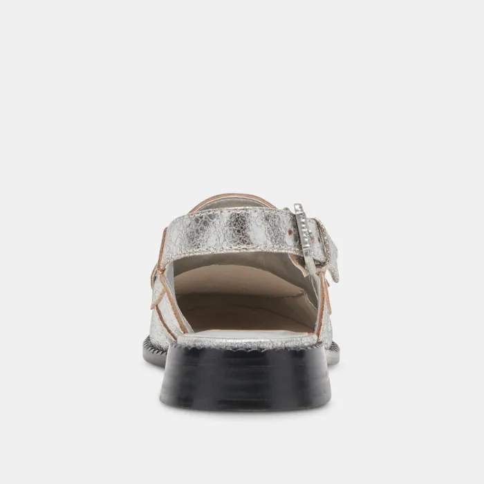 Flats and Loafers Women Dolce Vita Hardi Loafers Silver Crackled Leather