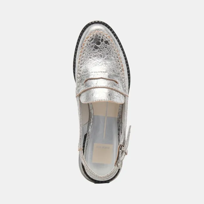 Flats and Loafers Women Dolce Vita Hardi Loafers Silver Crackled Leather