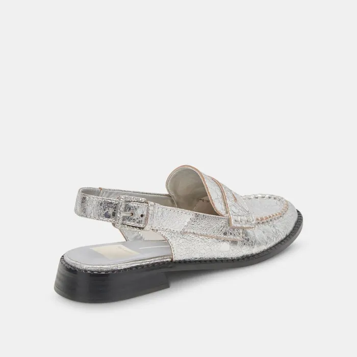 Flats and Loafers Women Dolce Vita Hardi Loafers Silver Crackled Leather
