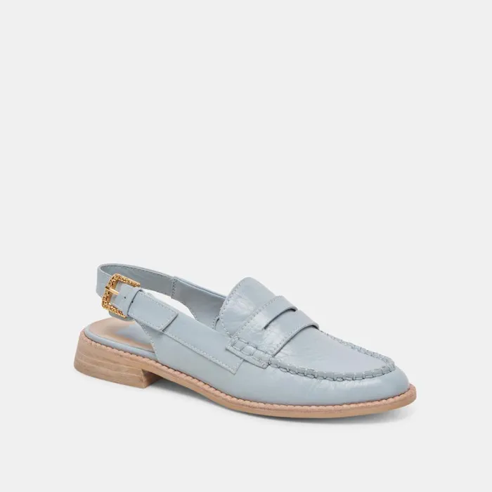 Flats and Loafers Women Dolce Vita Hardi Loafers Sky Blue Crinkle Patent