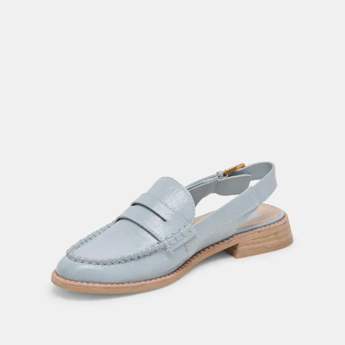 Flats and Loafers Women Dolce Vita Hardi Loafers Sky Blue Crinkle Patent