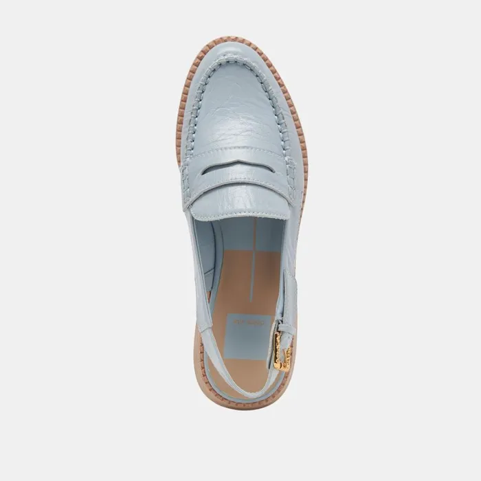 Flats and Loafers Women Dolce Vita Hardi Loafers Sky Blue Crinkle Patent