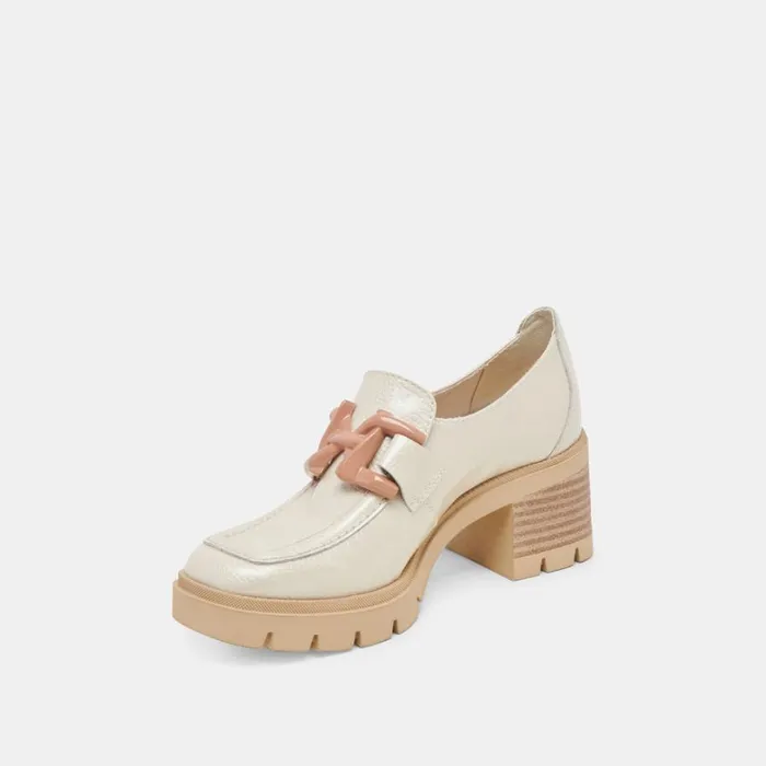 Flats and Loafers Women Dolce Vita Harold Heels Ivory Patent Leather