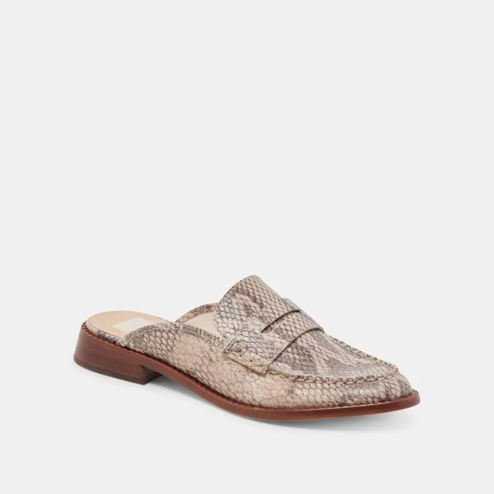 Flats and Loafers Women Dolce Vita Havan Loafers Sand Snake Embossed