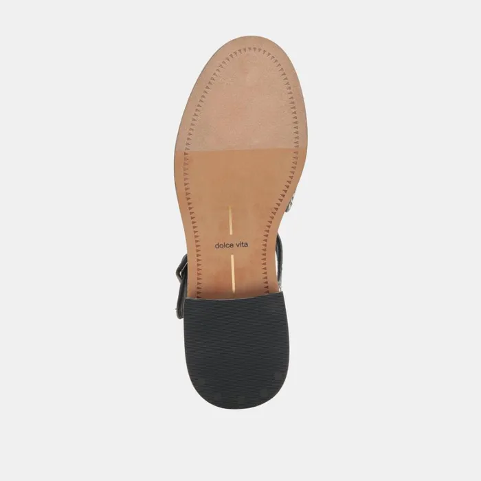 Flats and Loafers Women Dolce Vita Holis Sandals Black Multi Raffia