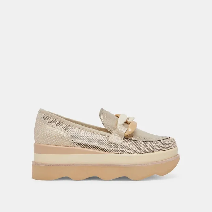 Flats and Loafers Women Dolce Vita Jaksen Sneakers Gold Mesh