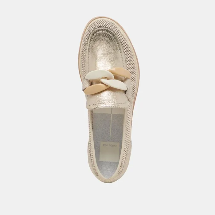 Flats and Loafers Women Dolce Vita Jaksen Sneakers Gold Mesh