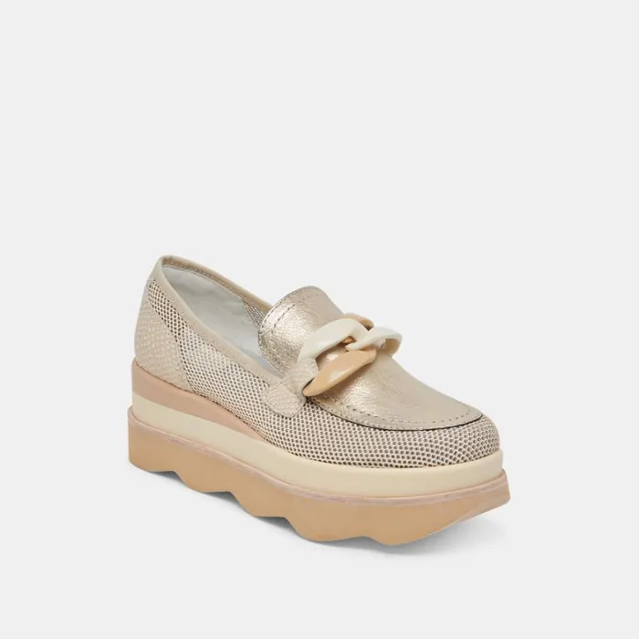Flats and Loafers Women Dolce Vita Jaksen Sneakers Gold Mesh