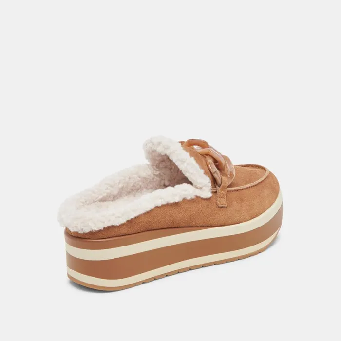 Flats and Loafers Women Dolce Vita Jamey Plush Sneakers Pecan Suede