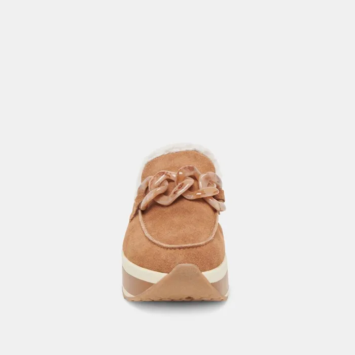 Flats and Loafers Women Dolce Vita Jamey Plush Sneakers Pecan Suede