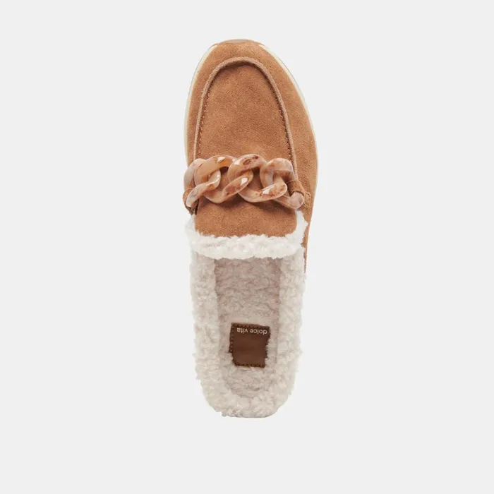 Flats and Loafers Women Dolce Vita Jamey Plush Sneakers Pecan Suede