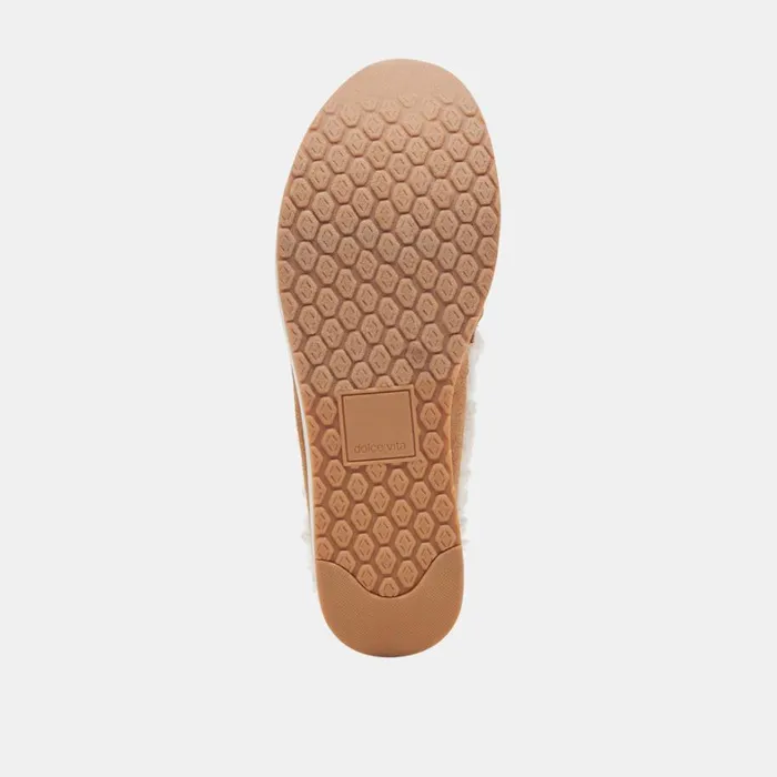 Flats and Loafers Women Dolce Vita Jamey Plush Sneakers Pecan Suede
