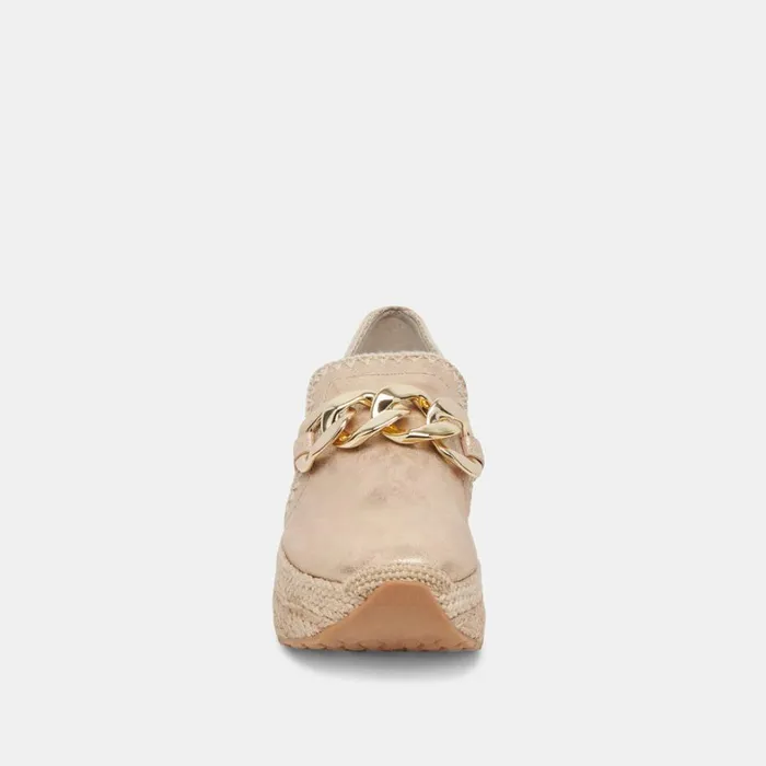 Flats and Loafers Women Dolce Vita Jhenee Espadrille Sneakers Light Gold Nubuck