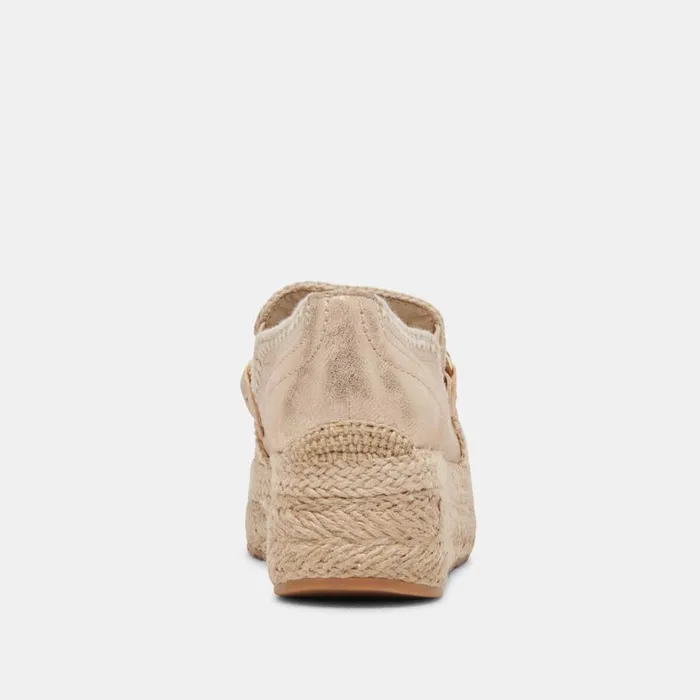 Flats and Loafers Women Dolce Vita Jhenee Espadrille Sneakers Light Gold Nubuck