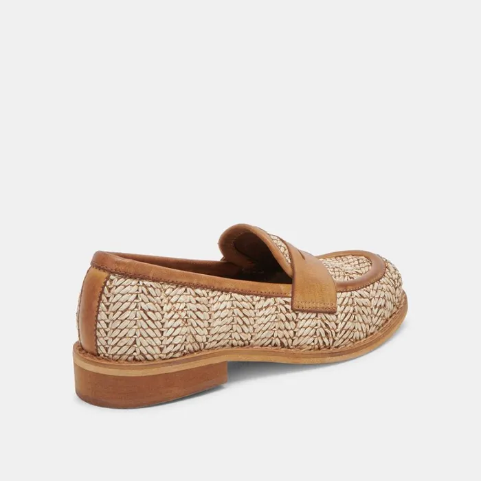 Flats and Loafers Women Dolce Vita Marina Loafers Brown Multi Raffia