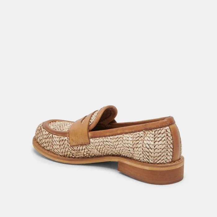Flats and Loafers Women Dolce Vita Marina Loafers Brown Multi Raffia