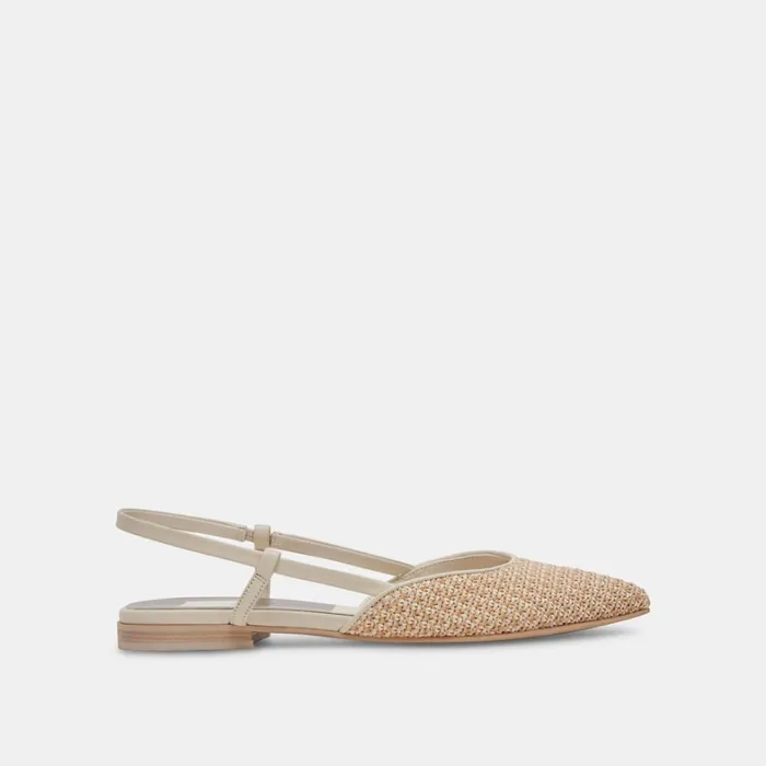 Flats and Loafers Women Dolce Vita Narah Flats White Natural Raffia