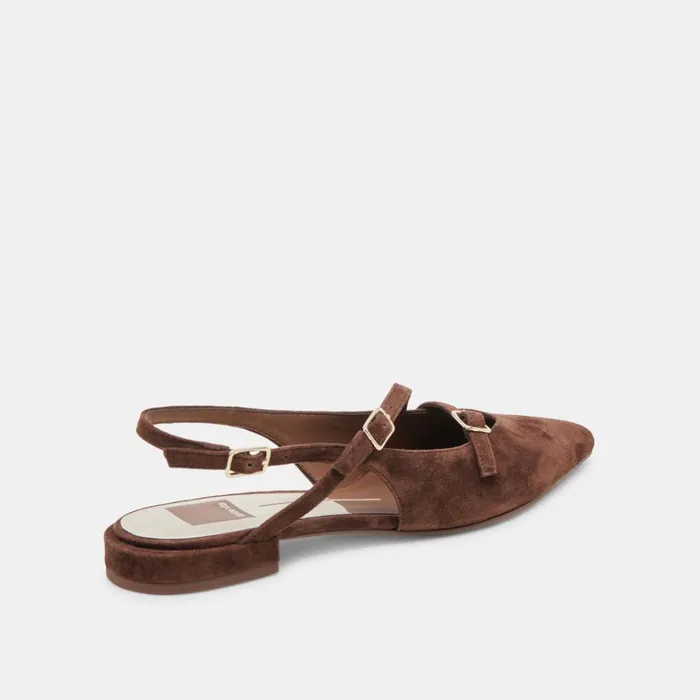 Flats and Loafers Women Dolce Vita Pamla Flats Dk Brown Suede