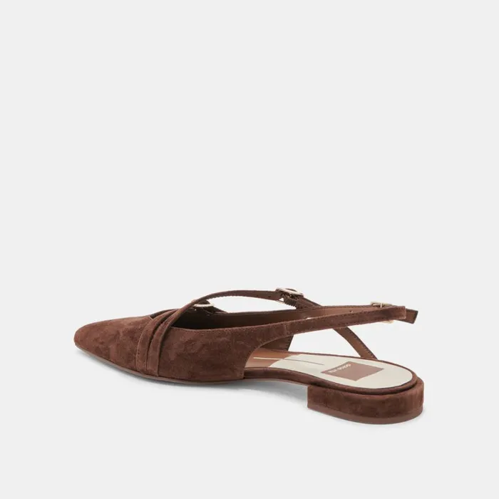 Flats and Loafers Women Dolce Vita Pamla Flats Dk Brown Suede