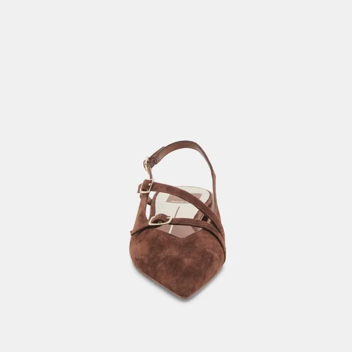 Flats and Loafers Women Dolce Vita Pamla Flats Dk Brown Suede