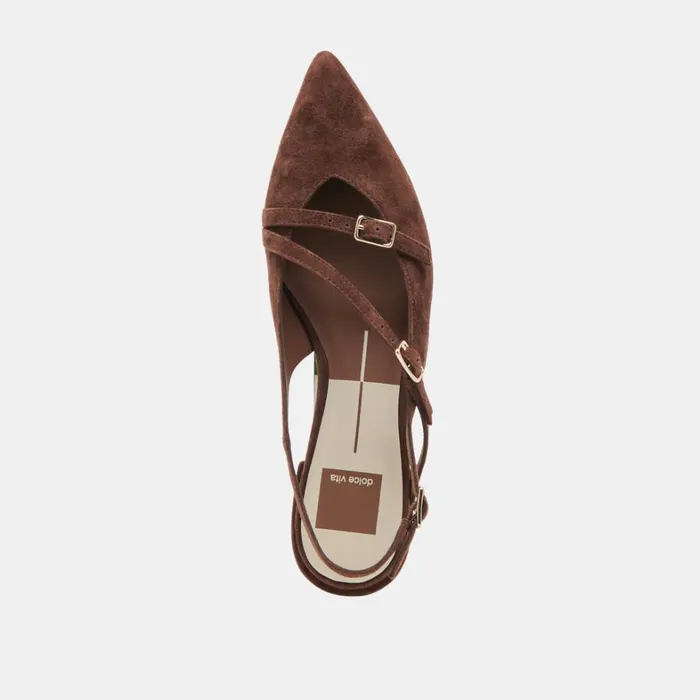 Flats and Loafers Women Dolce Vita Pamla Flats Dk Brown Suede