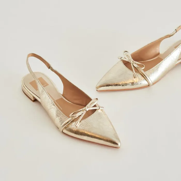 Flats and Loafers Women Dolce Vita Payge Flats Platinum Distressed Leather