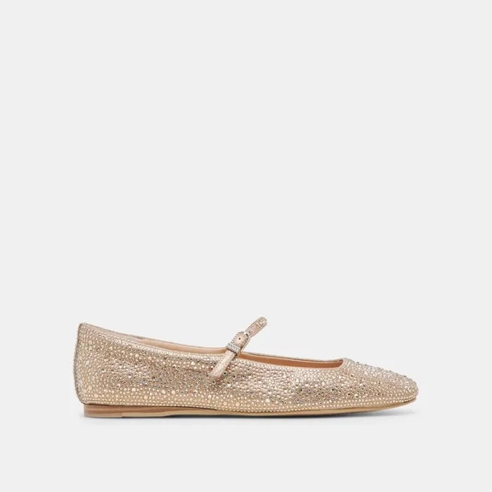 Flats and Loafers Women Dolce Vita Reyes Crystal Ballet Flats Light Gold Crystal Flats and Loafers Women Dolce Vita Reyes Crystal Ballet Flats Light Gold Crystal