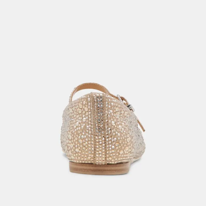 Flats and Loafers Women Dolce Vita Reyes Crystal Ballet Flats Light Gold Crystal