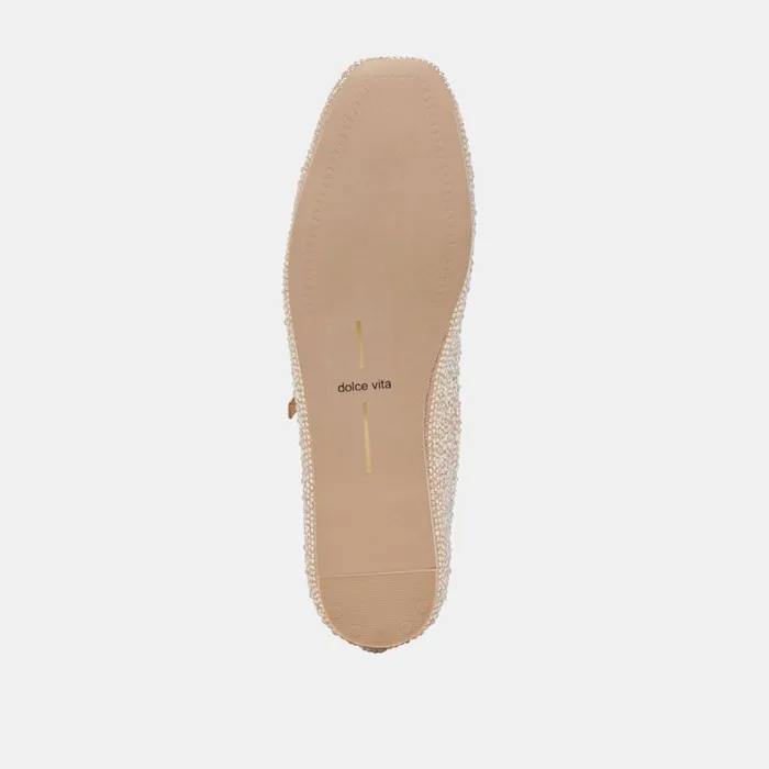 Flats and Loafers Women Dolce Vita Reyes Crystal Ballet Flats Light Gold Crystal
