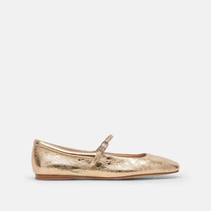 Flats and Loafers Women Dolce Vita Reyes Wide Ballet Flats Gold Distressed Leather Flats and Loafers Women Dolce Vita Reyes Wide Ballet Flats Gold Distressed Leather