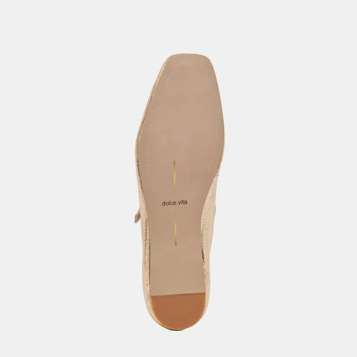 Flats and Loafers Women Dolce Vita Reyes Wide Ballet Flats Gold Distressed Leather