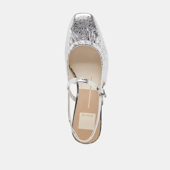 Flats and Loafers Women Dolce Vita Rianne Flats Silver Distressed Leather