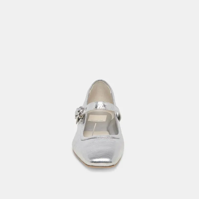Flats and Loafers Women Dolce Vita Rodni Ballet Flats Silver Distressed Leather