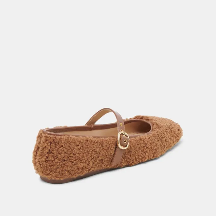 Flats and Loafers Women Dolce Vita Rodni Plush Ballet Flats Pecan Plush