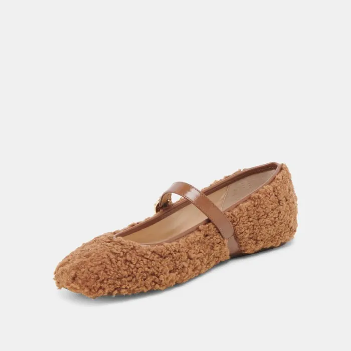 Flats and Loafers Women Dolce Vita Rodni Plush Ballet Flats Pecan Plush
