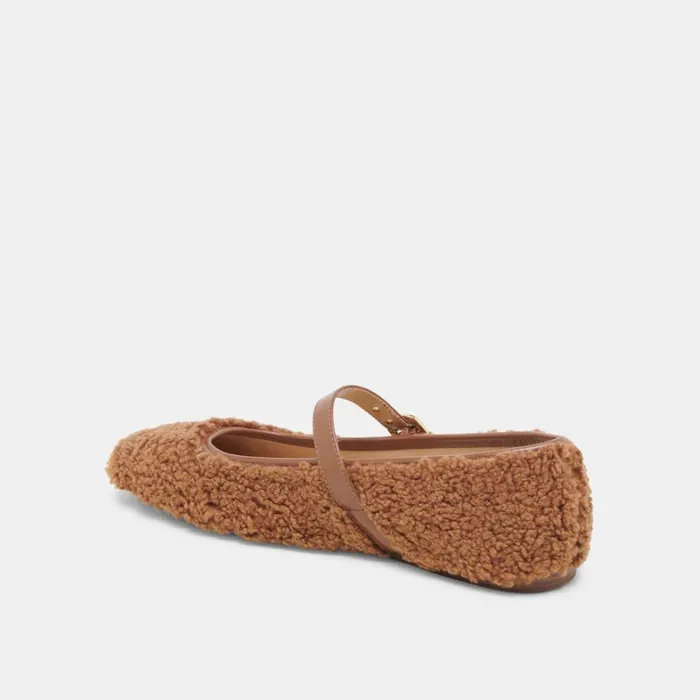 Flats and Loafers Women Dolce Vita Rodni Plush Ballet Flats Pecan Plush