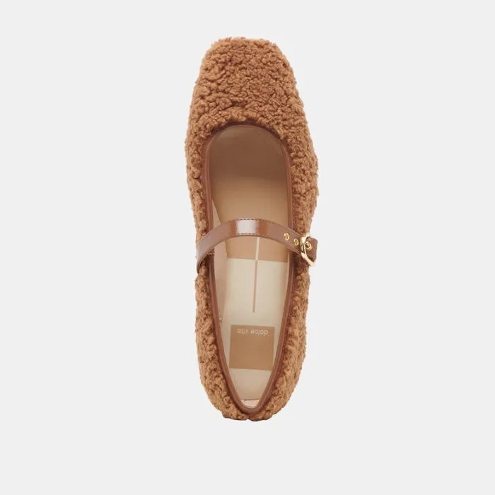 Flats and Loafers Women Dolce Vita Rodni Plush Ballet Flats Pecan Plush