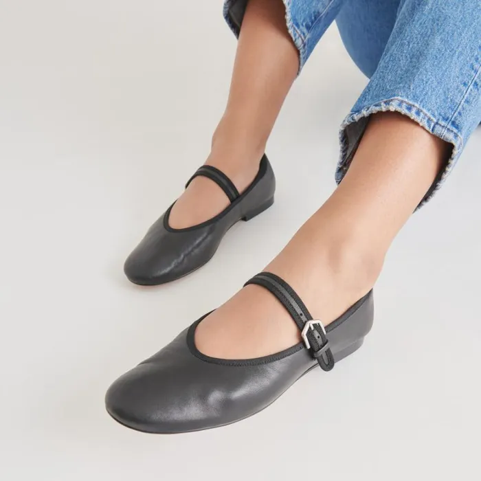 Flats and Loafers Women Dolce Vita Roslyn Ballet Flats Black Leather