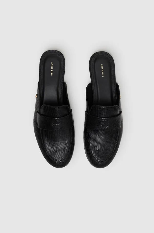 Flats Sandals Women ANINE BING Corrine Mules 8211 Mini Embossed Black