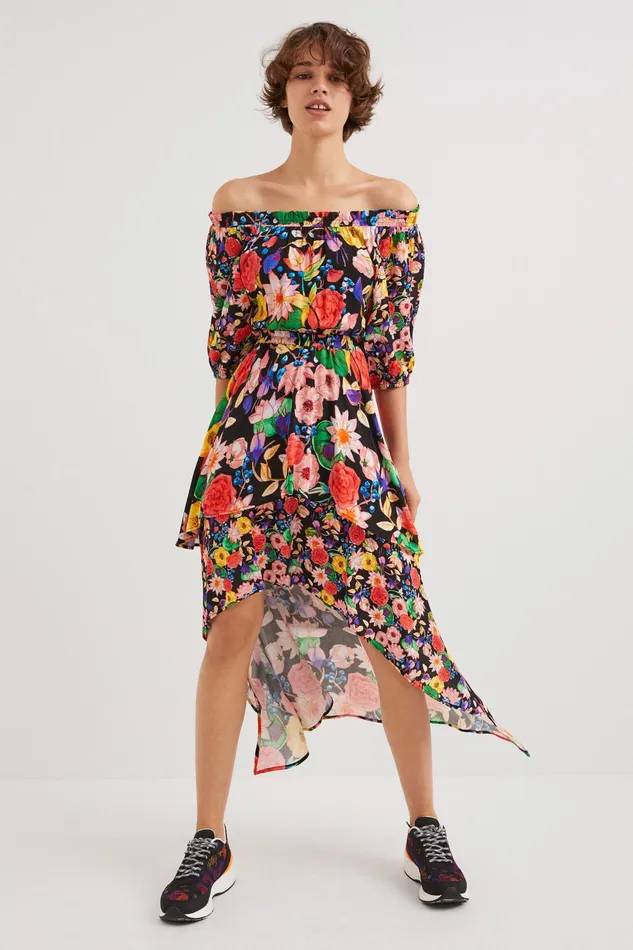 Floral Layered Dress Women Desigual Dresses